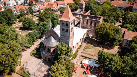 Bad Hersfelder Stiftsruine Drohnenaufnahme der Bad Hersfelder Stiftsruine